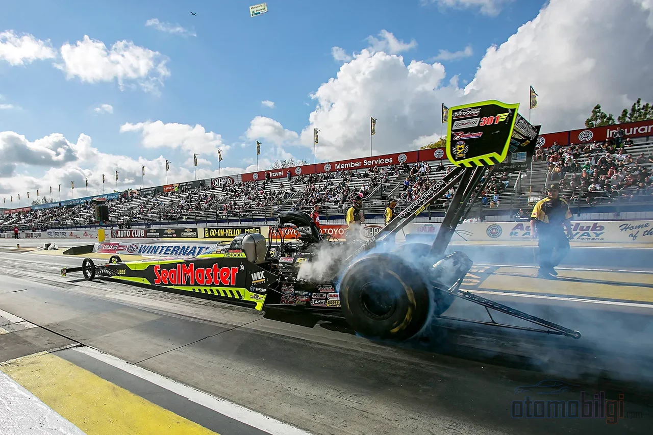 In a Top Fuel dragster, the clutch heats up to 2,040 degrees during a four-second run and often lives only long enough for a single run.