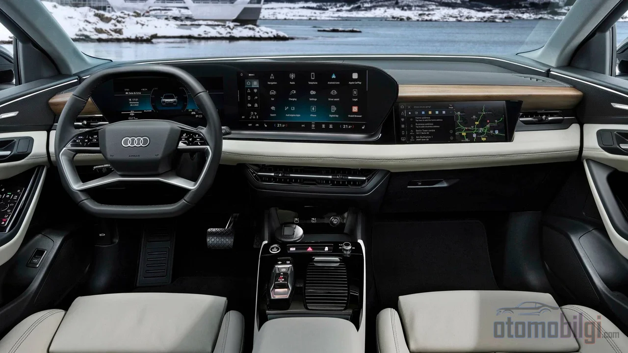 Audi Q6 e-tron'da navigasyon artık telefon yansıtmasına değil, Android Automotive tabanlı kendi işletim sistemine dayanıyor.