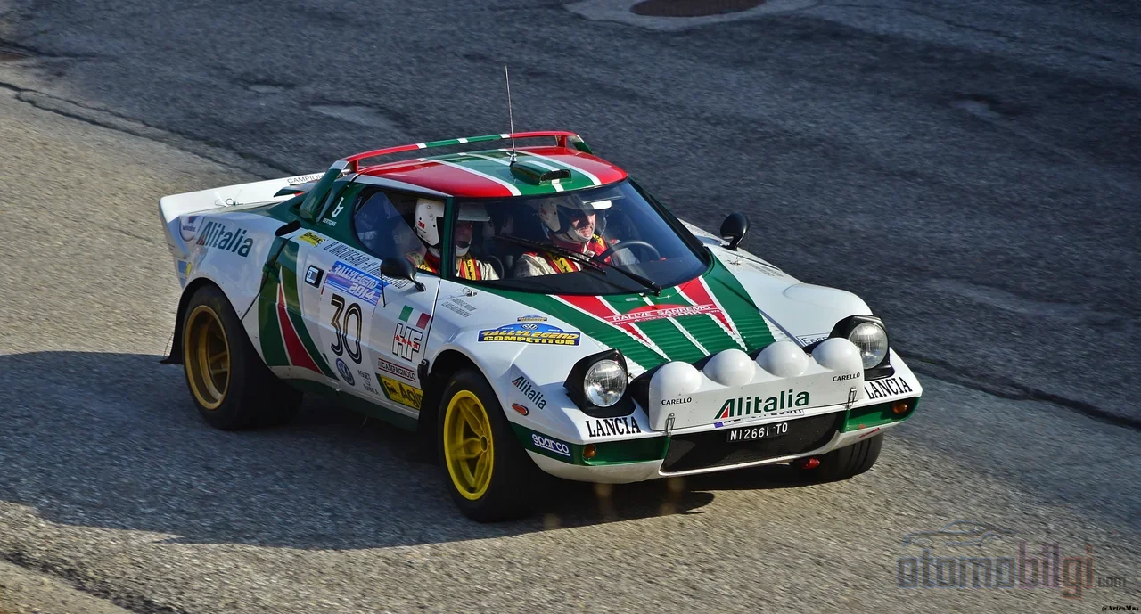 The Lancia Stratos, the first car designed from the ground up for rallying, won three consecutive WRC championships with its Ferrari Dino V6 engine.
