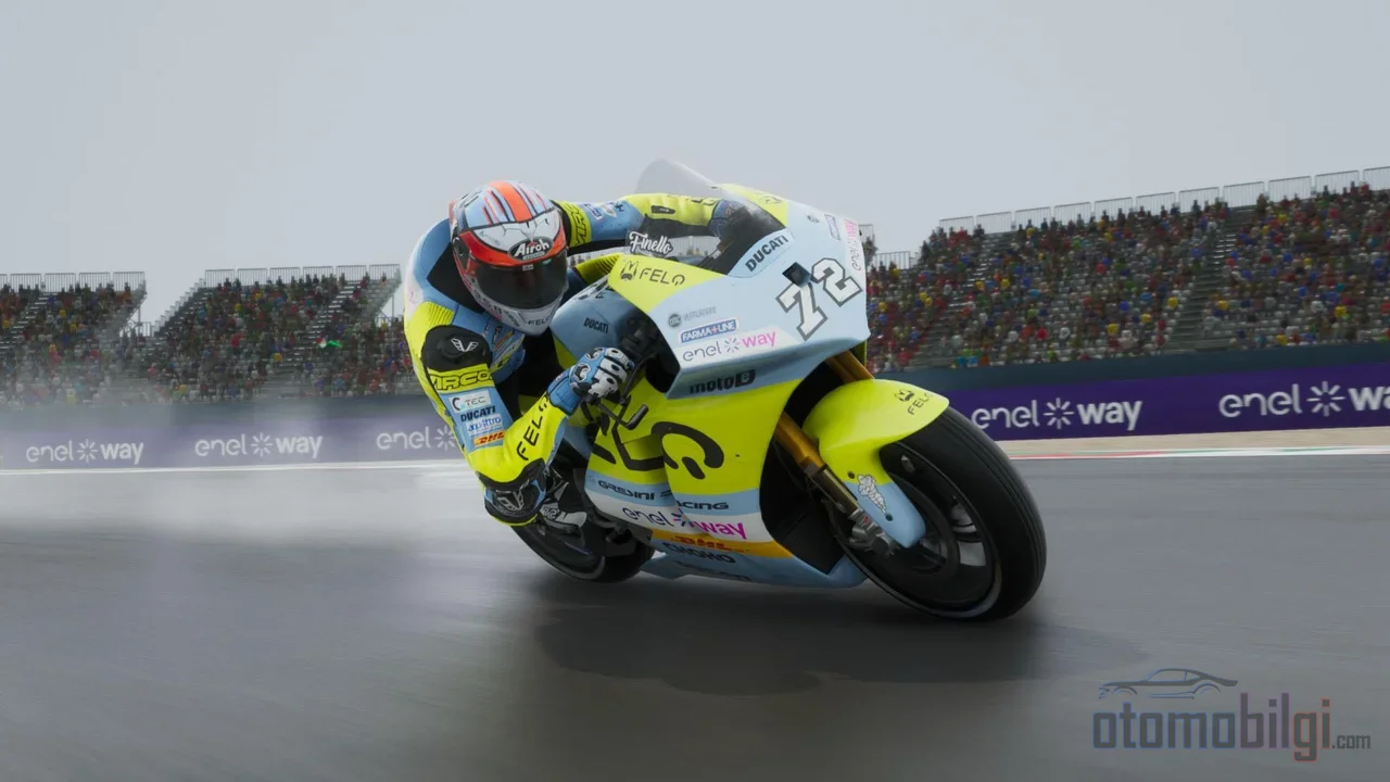 Gdy pada deszcz, wyścig MotoGP nie zostaje przerwany; zawodnicy przesiadają się do drugiego motocykla czekającego w pit lane, a wyścig zamienia się w grę strategiczną.
