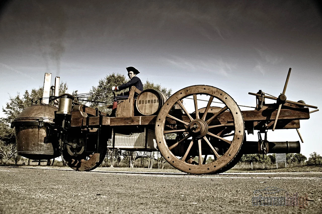 The story of the automobile began a century before Karl Benz, with a three-wheeled steam artillery tractor moving at the speed of a walking human.
