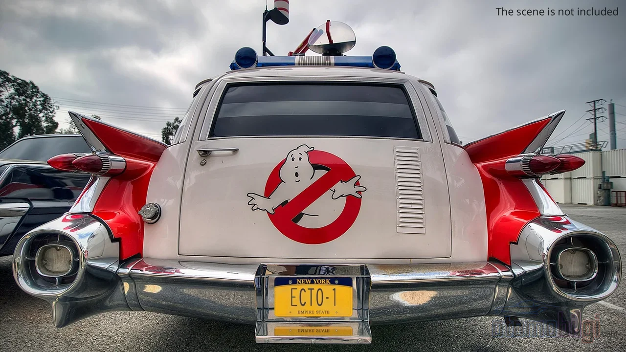 1959 model bir Cadillac ambulansı, kırk yılı aşkın sürede beş Ghostbusters filminde yer alarak sinema tarihinin en tanınır otomobillerinden biri oldu.